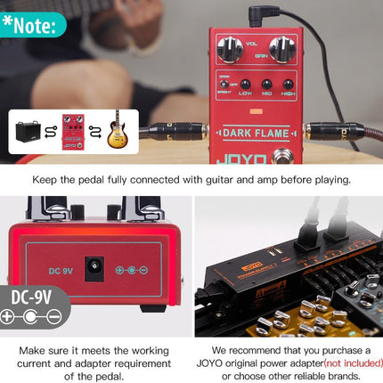 Modern High-Gain Distortion Guitar Pedal with 3-Band EQ