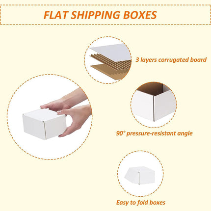 6 x 4 x 3 Inch White Corrugated Literature Mailer Boxes, Set of 50