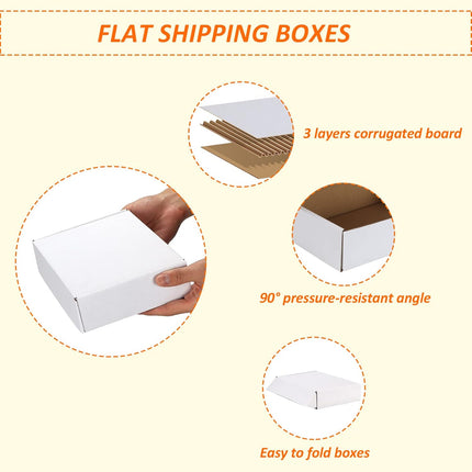 9 x 6 x 2 Inch White Corrugated Literature Mailer Boxes, Set of 50