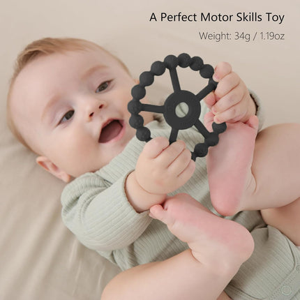 3 Pack Silicone Ring Teether Toys for Babies
