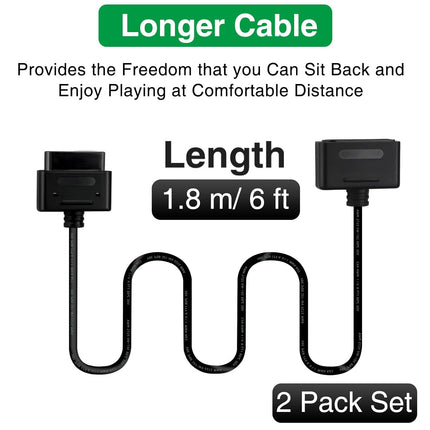 2-Pack 6 ft Extension Cables for Classic Controllers