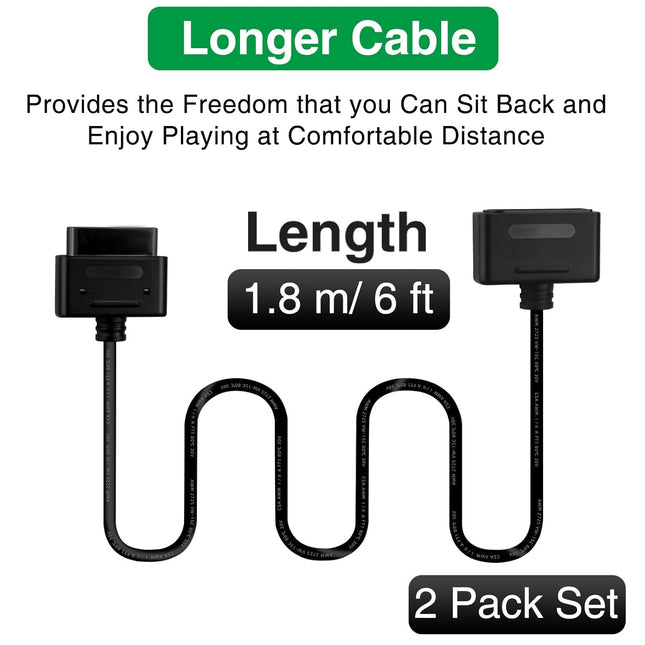 2-Pack 6 ft Extension Cables for Classic Controllers