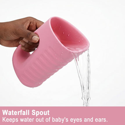 Baby Bath Rinse Cup & Rinser - 1000ml Soft EVA Pink Shower Cup