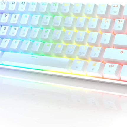 GK61 61-Key Wired RGB Mechanical Gaming Keyboard, White