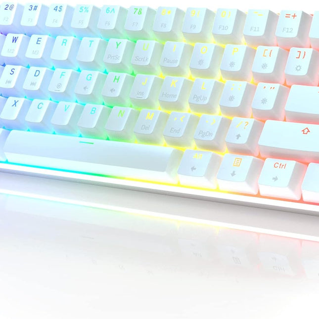 GK61 61-Key Wired RGB Mechanical Gaming Keyboard, White