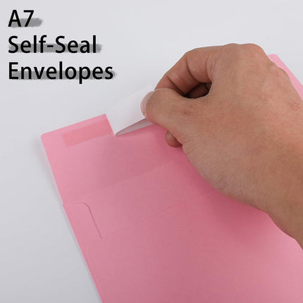 5x7 / A7 Pink Self-Seal Envelopes, 50 Pack