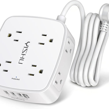 6 Ft Surge Protector Power Strip with 8 Outlets and 4 USB Ports