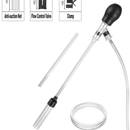 Small Aquarium Gravel Cleaner with 6 ft Hose for 3-8 Gallon Tanks