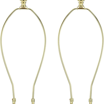 12 Inch Gold Tone Lamp Harp Kit with Finial, 2 Set