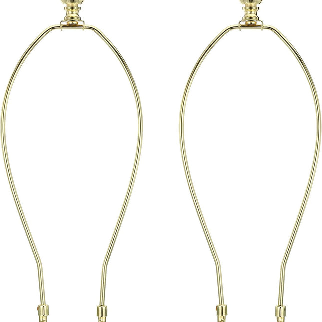 12 Inch Gold Tone Lamp Harp Kit with Finial, 2 Set