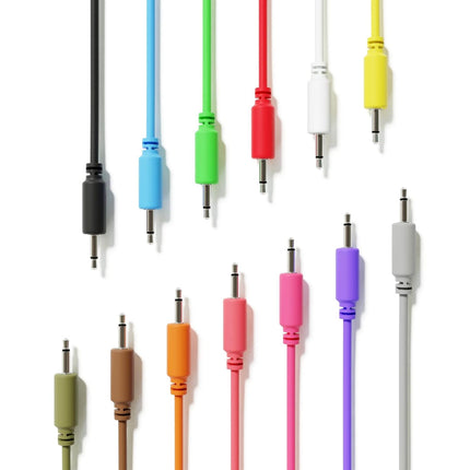 5-Pack Orange Mono Modular Patch Cables, TS 3.5mm, 15 cm