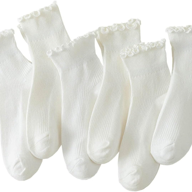 6 Pairs Women’s Ruffle Ankle Socks