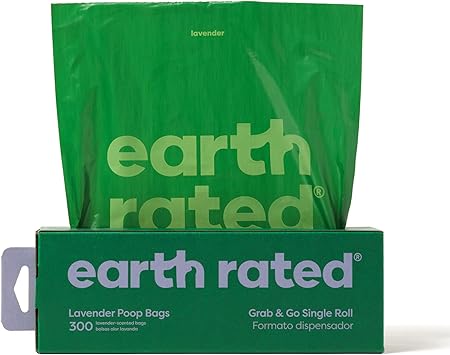 Earth Rated Dog Poop Bags 300ct Lavender Scented Leak Proof pack
