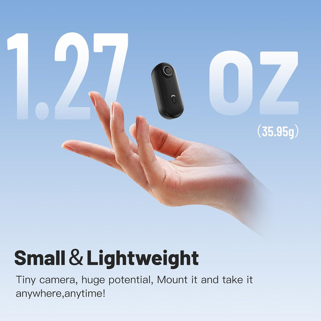 Mini Wearable Body Worn Action Camera, FHD 1080P, 128GB, Black
