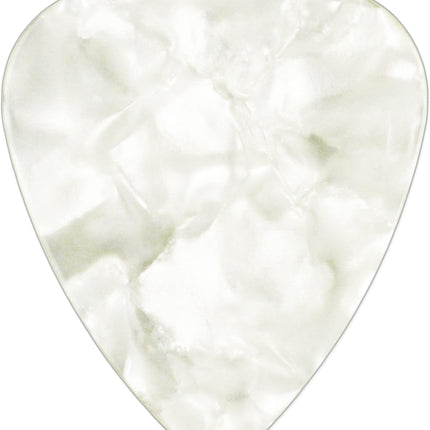 White Pearl Celluloid Guitar or Bass Pick, 0.46 mm Light