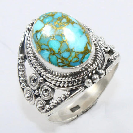 925 Sterling Silver Ring with Natural Gemstone