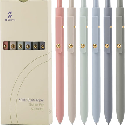 6-Piece 0.5mm Quick-Dry Black Gel Pens