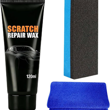 Scratch Remover For Vehicles, 2026 Car Scratch Remover Wax, Car Scratch Repair Paste For Deep Scratches, Universal Car Scratch Removal Wax With Wipe And Sponge (1Set-Black)