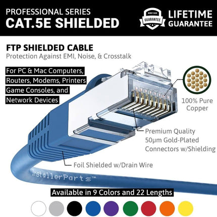 Ethernet Cable CAT5E Cable Shielded (FTP) Booted 20 FT — Smart Tech