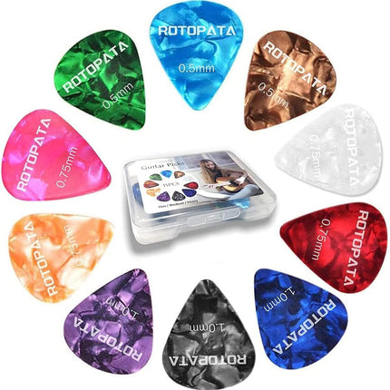 15 Pack Guitar Picks with Organizer Storage Box