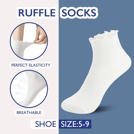 6 Pairs Women’s Ruffle Ankle Socks