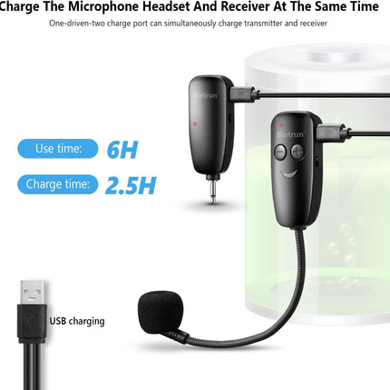 UHF Wireless Headset Microphone System with 160 ft Range