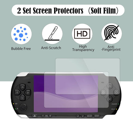 JDGPOKOO 5 in 1 Accessories Kit for PSP 2000/3000, Carrying Case for PSP 2000 3000, Protective Case Shell, 2 Set Screen Protectors and Charging&Date Cable, Compatible with PlayStation Portable 2000/3000 ONLY