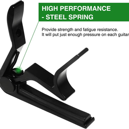 Black Guitar Capo for 6-String Acoustic & Electric Guitars