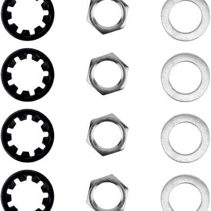 SourcetoHome 12pcs 3/8" Guitar Jack Nut and Washer, Input/Output Socket Nut & Washer Replacement Parts for Electric Guitar Bass Acoustic Amp Hardware Repair - General - front view