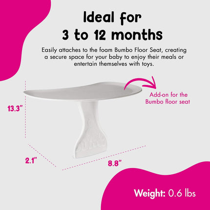 White Baby Floor Seat Tray Attachment