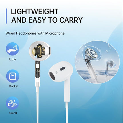 2-Pack Wired Lightning Earbud Headphones with Microphone and Volume Control