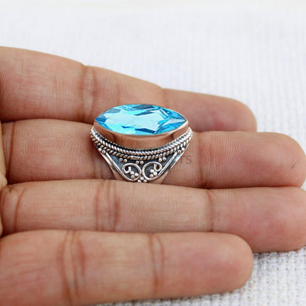 925 Sterling Silver Mystic Quartz Statement Ring
