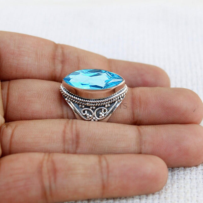 925 Sterling Silver Mystic Quartz Statement Ring