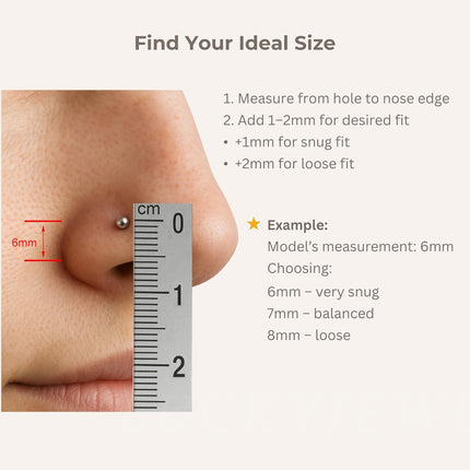 Small Gold Filled Nose Ring Hoop for Women, 7mm 22G