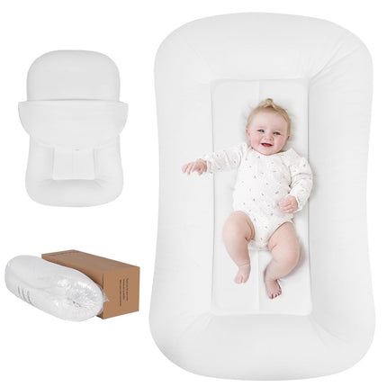 Baby Lounger for Newborn 0-24 Months, White