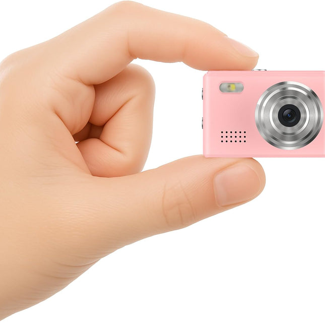Mini Camera 1080P HD Video Recorder - Pink Keychain Camcorder with 64GB Card