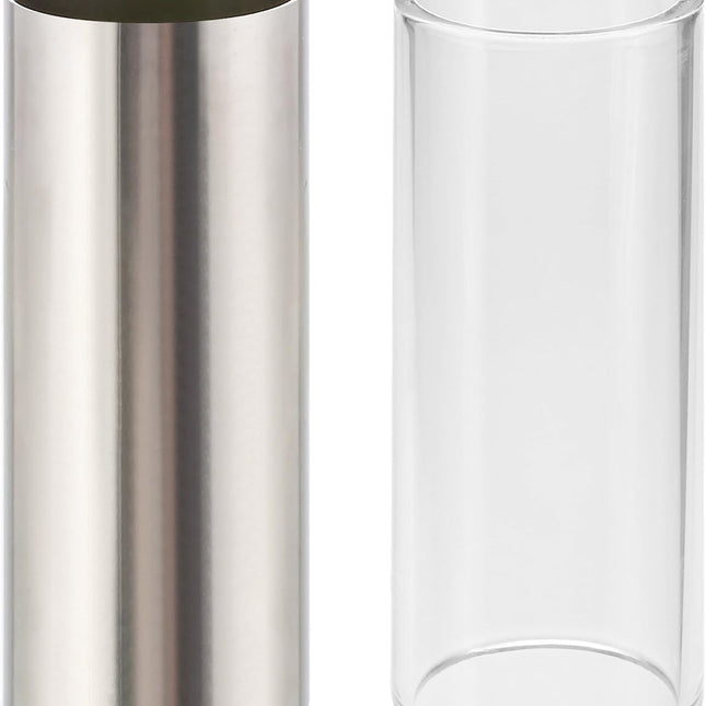 2-Piece Glass and Stainless Steel Guitar/Bass Slide Set, Medium 6 cm