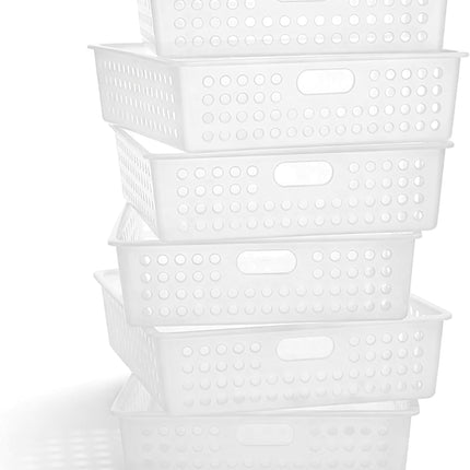 HomeChef ChefDelHogar Geetery 6 Pack Classroom Storage Baskets with Handle 14''x10'' Paper Tray — Kitchen & Home