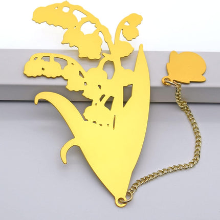 Metal Lily of the Valley Bookmark with Greeting Card & Gift Box