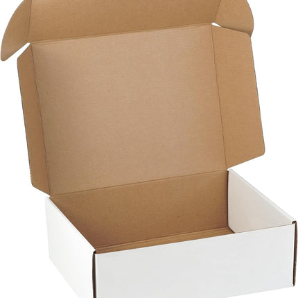 12"x9"x4" White Corrugated Shipping Boxes, Set of 5