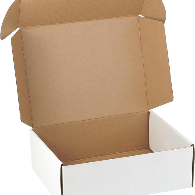 12"x9"x4" White Corrugated Shipping Boxes, Set of 5