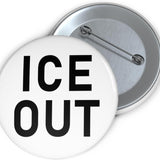 ICE Out Anti-Immigration-Enforcement Protest Button, White 1.25 Inch