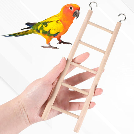 3-Piece Wooden Bird Cage Ladder Set