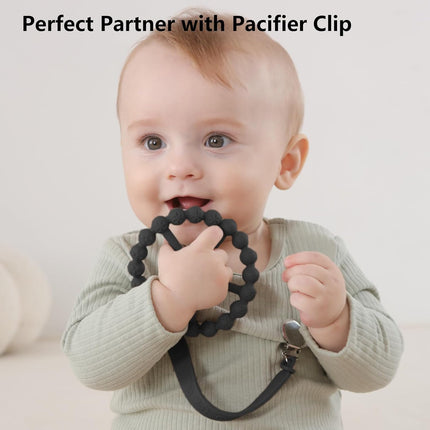 3 Pack Silicone Ring Teether Toys for Babies
