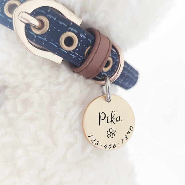 Personalized Shiny Stainless Steel Pet ID Tag for Cats and Dogs