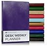 Burgundy 2025-2026 Weekly Monthly Desk Planner, 8 x 5.5 in.