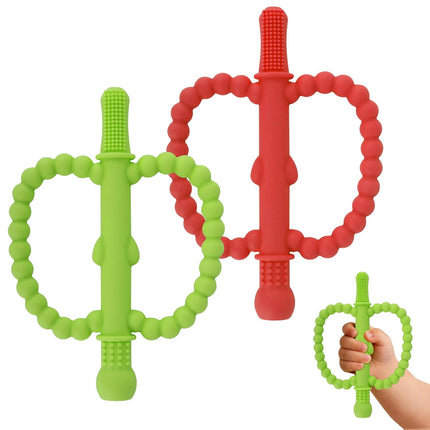 Apple Shape Silicone Hollow Teether Tubes, 2 Pack