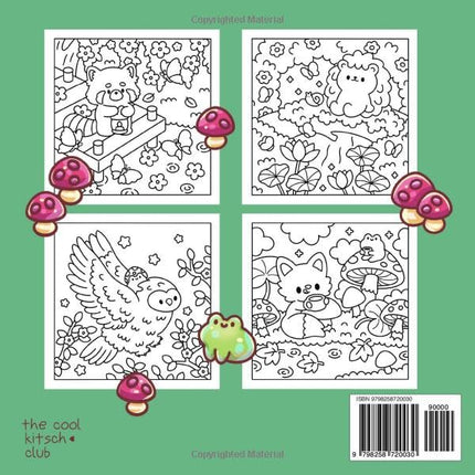 Kawaii Woodland Animals Cozy Coloring Book