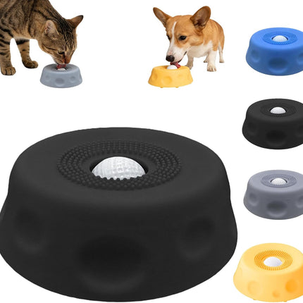 Dog Lick Bowl with Rolling Ball, Blue 2-Pack