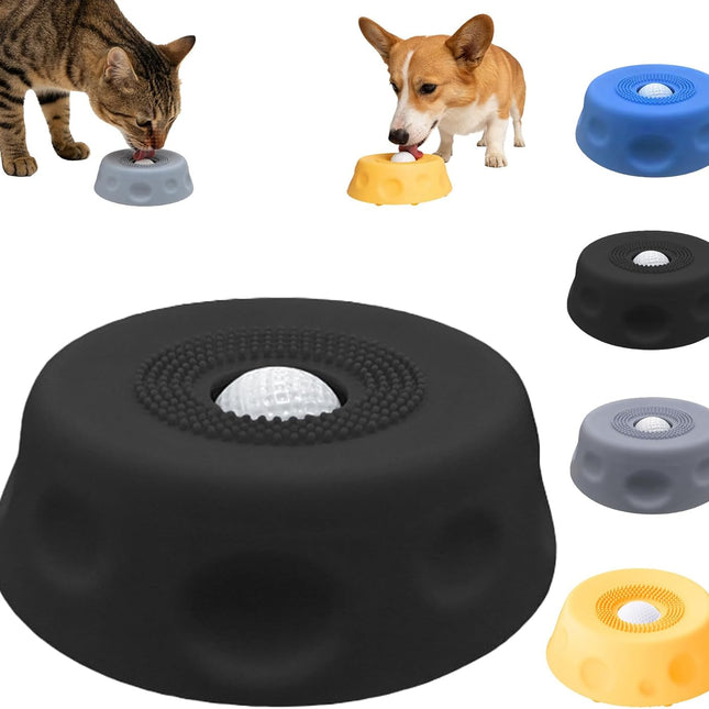 Dog Lick Bowl with Rolling Ball, Blue 2-Pack